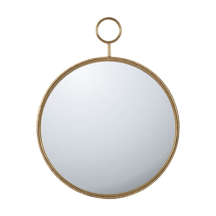 Benjara Oval Shape Metal Frame Wall Mirror, Large, Gold image - 1