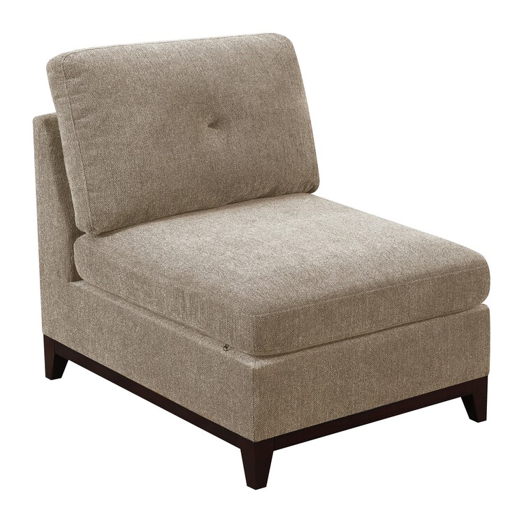 BenJara Fabric Armless Chair with Tufted Back Pillow, Gray image - 1