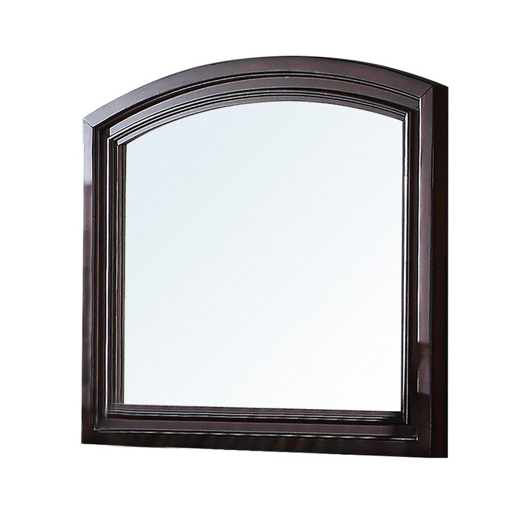 BenJara Wooden Mirror with Raised Frame and Molded Details, Brown image - 1