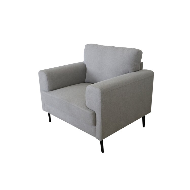 BenJara Chair with Fabric Upholstery and Sleek Metal Legs