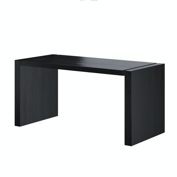 BenJara Lulu 28 Inch Minimalist Computer Desk Console with Panel Legs, Wenge image - 1