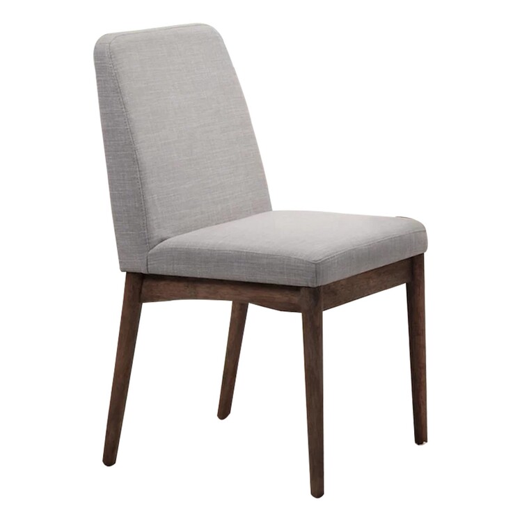 BenJara Lee Set of 2 Modern Wood Dining Chairs, Cushioned Seats, Tapered Legs, Gray image - 1