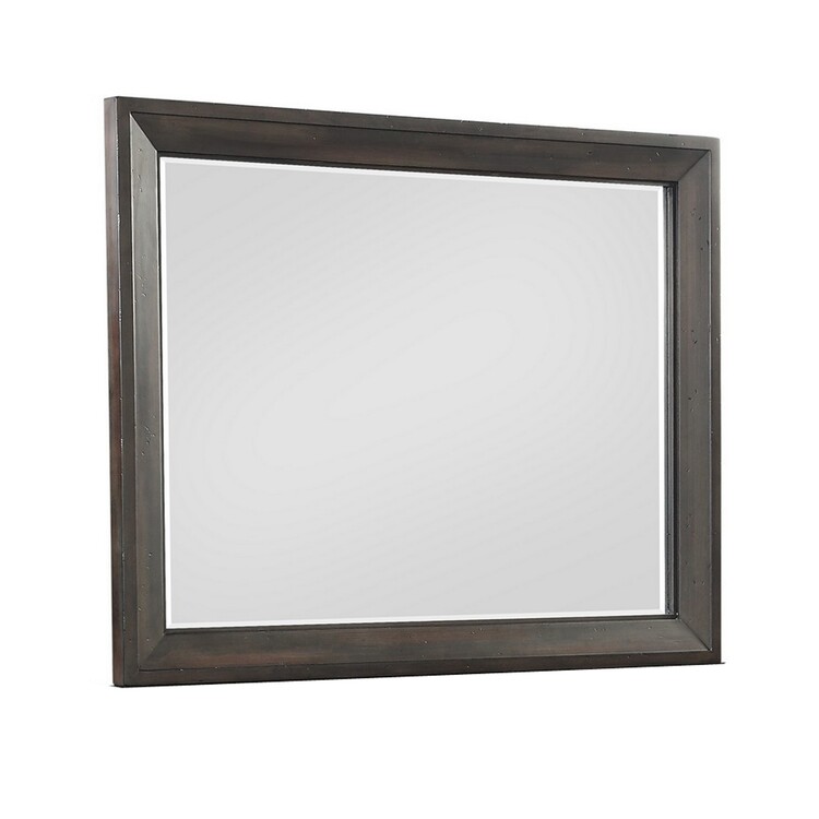 BenJara Laji 39 x 50 Dresser Mirror, Modern Style, Rich Walnut Brown Wood image - 1