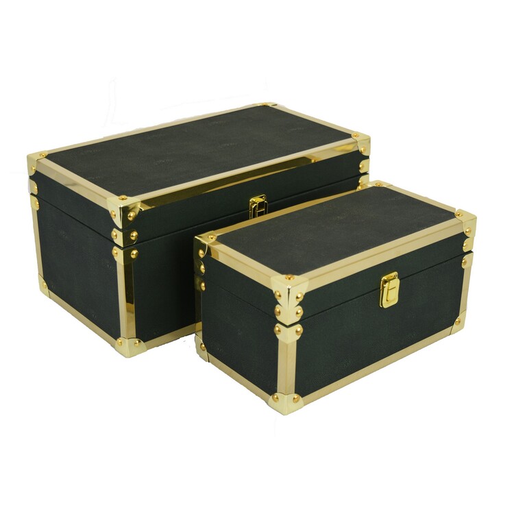 Benjara Mecca Storage Box Set of 2 - Thumbnail 2