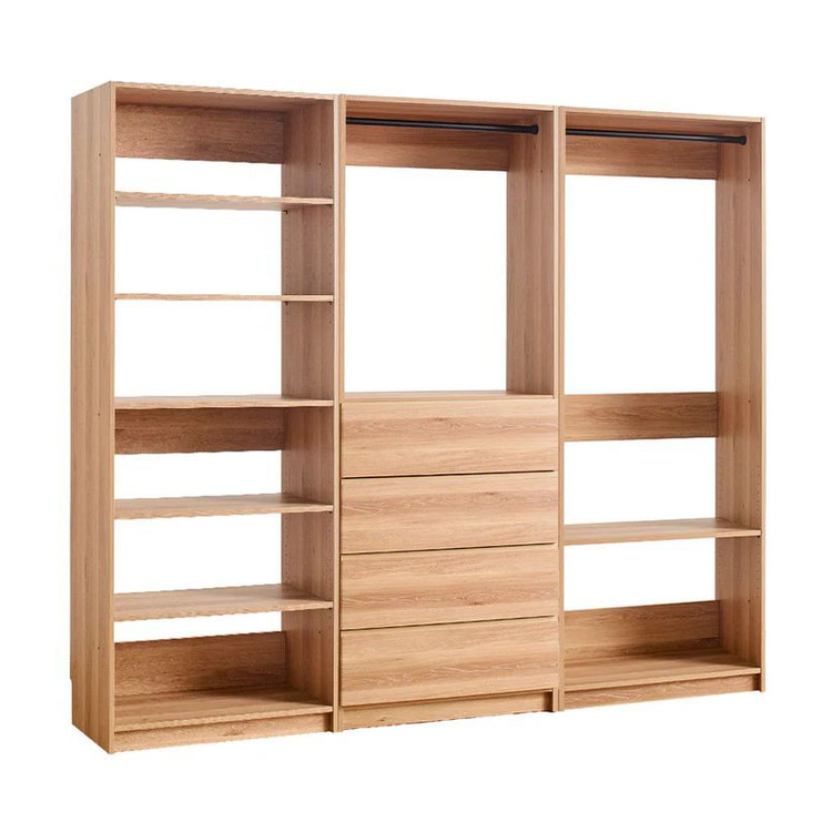 BenJara Dee Walk In Closet, Modular Freestanding Storage 9 Shelf 2 Rods Brown image - 1