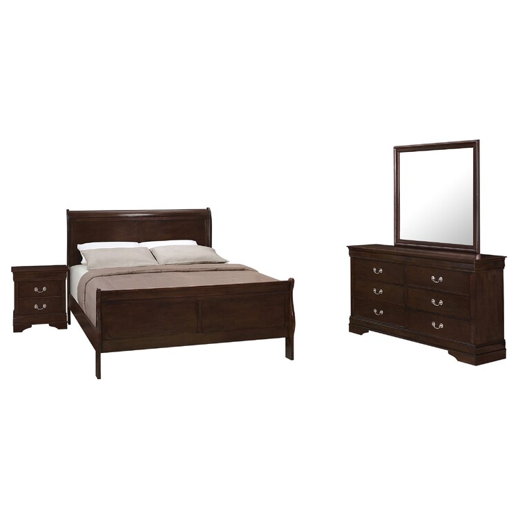 Benjara Nim 4pc Queen Sleigh Bedroom Set
