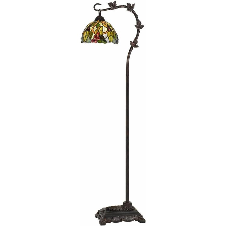 Cal Lighting Cotulla Tiffany Floor Lamp With Vine Leaf Design image - 1
