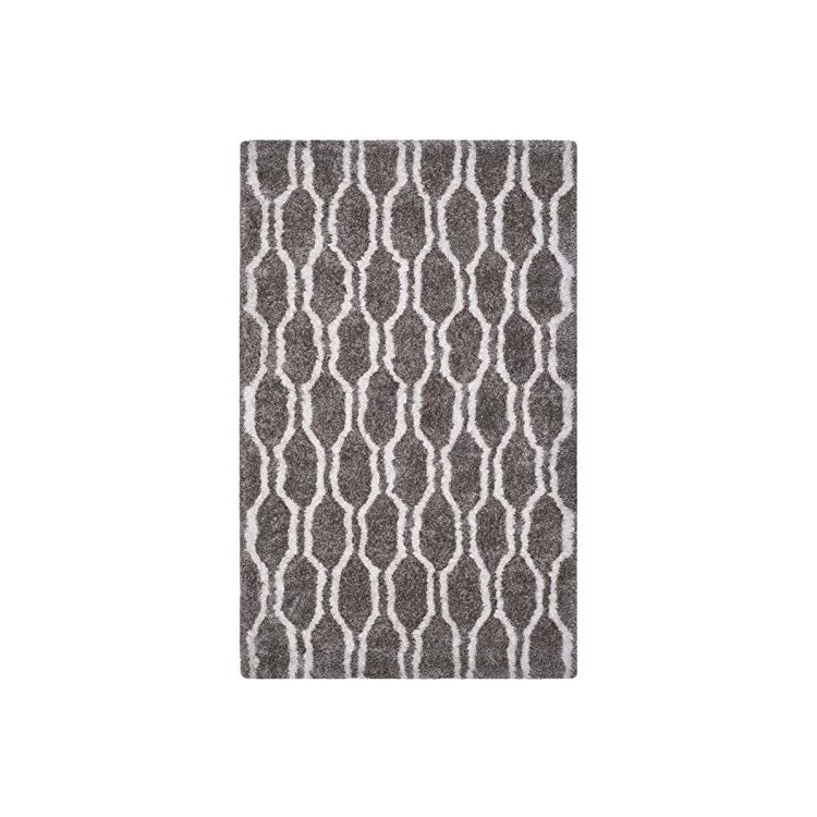 Barcelona Shag Silver/Ivory Square Rug image - 1