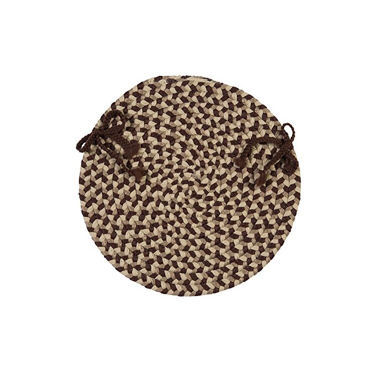 Chair Pads, Set of 4, Brown, Brick Pattern, Decorative Chair Covers - Colonial Mills image - 1