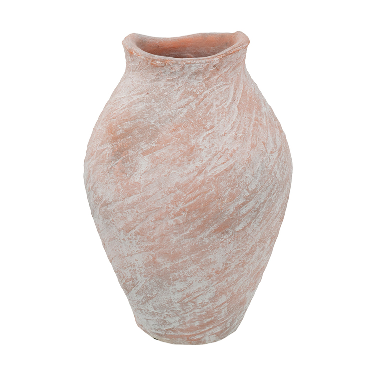 A&B Home Tapered Terracotta Vase with Weathered Gray and White Finish image - 1