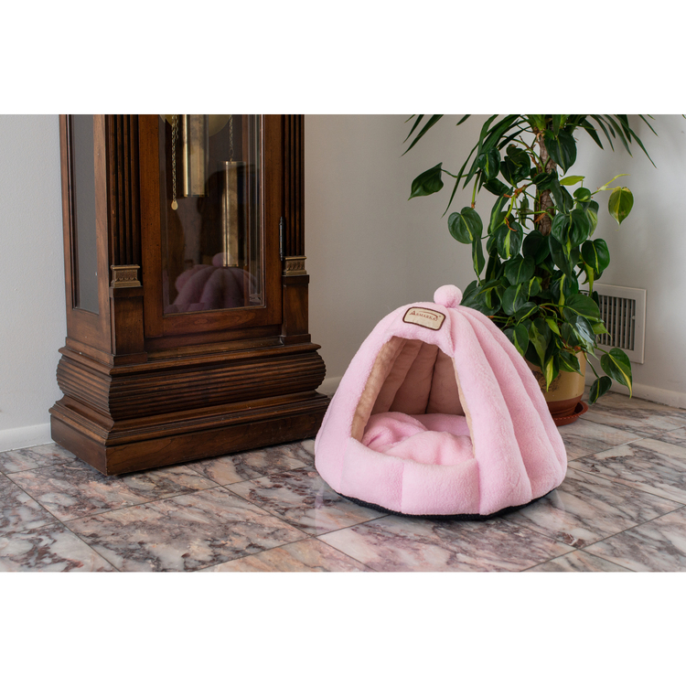 Armarkat Soft Pink Cat Bed - Cozy Cave Design for Kitties image - 1