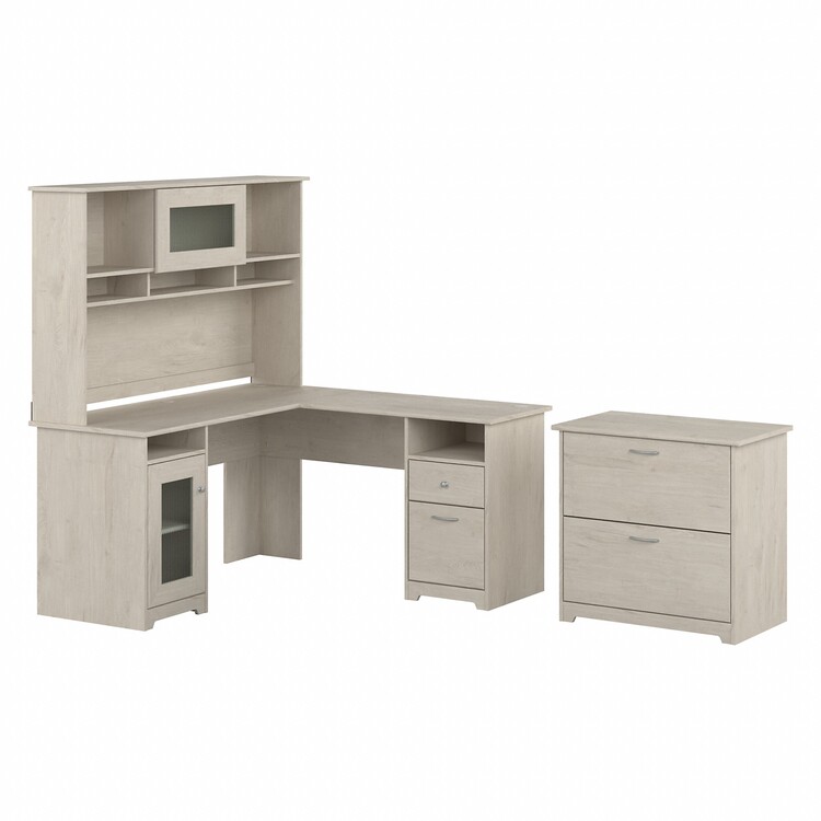 Bush Furniture Cabot 60W L Shaped Computer Desk with Hutch and Lateral ...