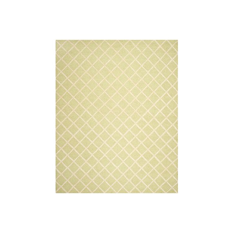 100% Wool Pile Light Green/Ivory Large Rectangle Rug 12'x9 - Safavieh image - 1