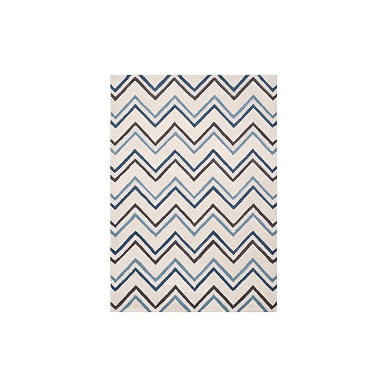 Contemporary Rug - Cambridge Wool Pile -Ivory/Blue Style-A image - 1