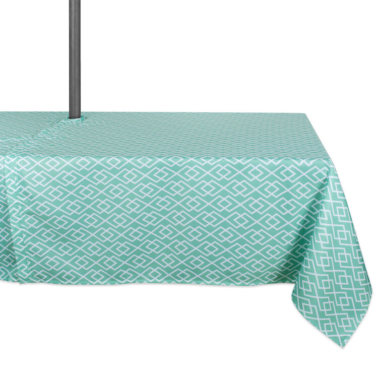 DII Aqua Diamond Outdoor Tablecloth With Zipper 60x120 image - 1