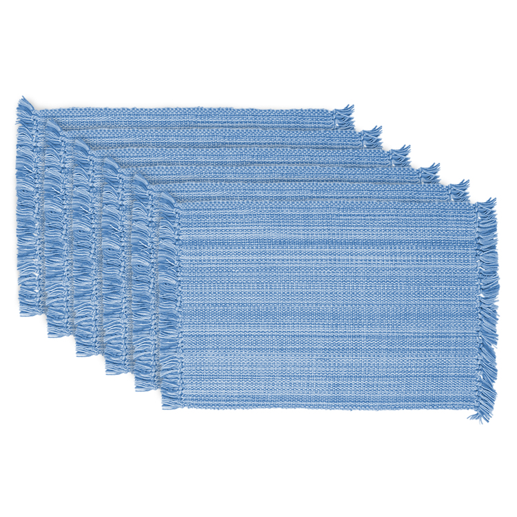DII Variegated Light Blue Fringe Placemat (Set of 6) image - 1