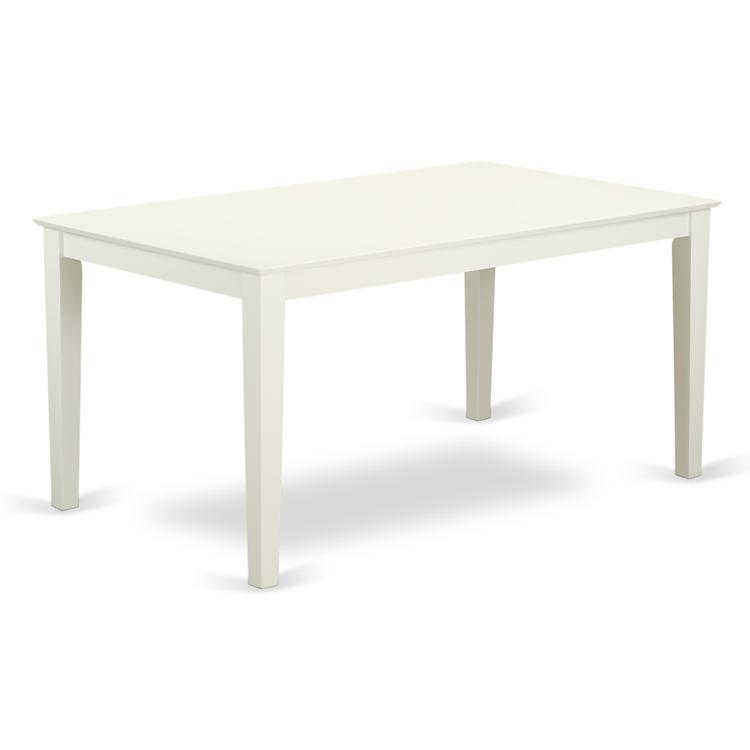 CARO5C-LWH-W 5 Pc dining for 6-Dining room table and 2 Chairs and 2 Benches in Linen White image - 1