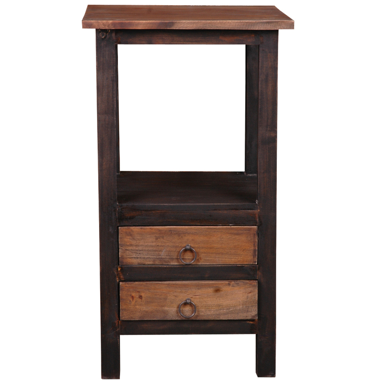 Sunset Trading Cottage Two Drawer End Side Table | Distressed Black ...