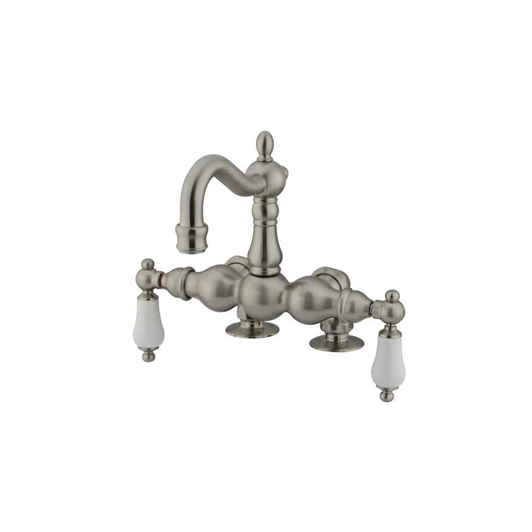 Deck Mount Clawfoot Tub Filler in Brass with Lever Handle - Kingston Brass image - 1