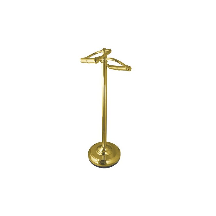 Kingston Brass CC2202 Vintage Freestanding Toilet Paper Stand, Polished Brass image - 1