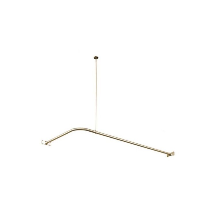 Vintage Style Corner Shower Rod, Adjustable Aluminum, Rust Resistant Finish - Kingston Brass image - 1
