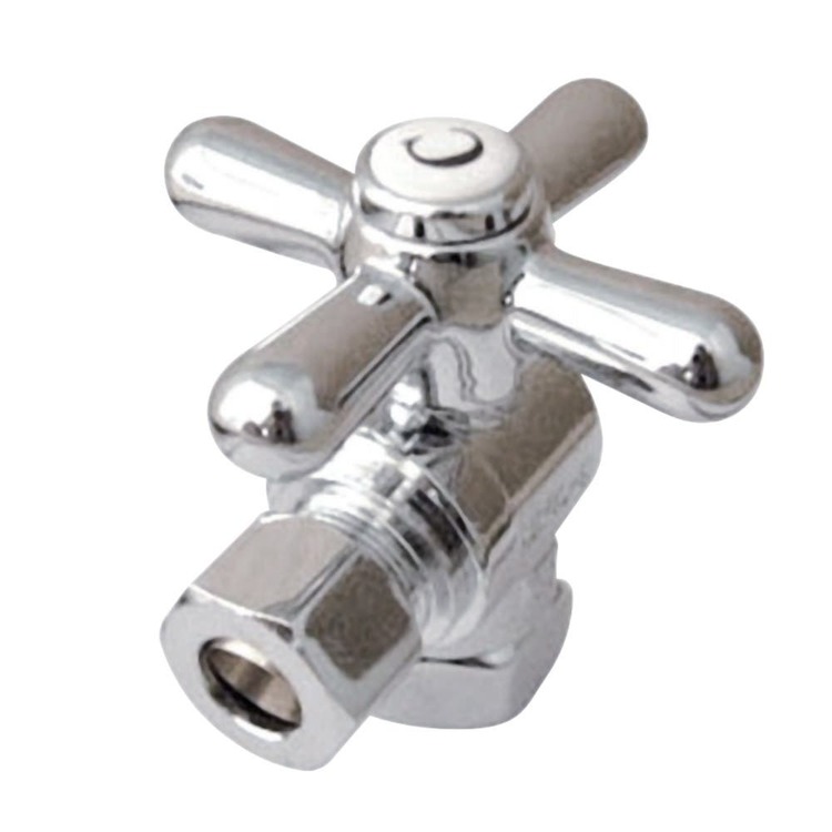 Polished Chrome Angle Stop Valve 3/8 Inch IPS x 3/8 OD Compression - Kingston Brass image - 1