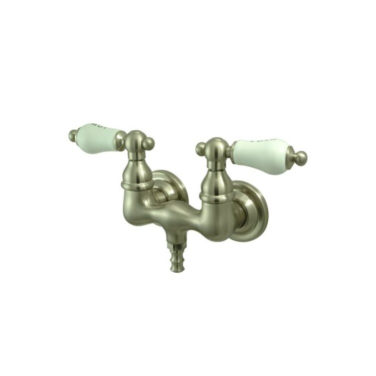 Wall Mount Clawfoot Tub Filler Faucet Brushed Nickel 7GPM - Kingston Brass image - 1