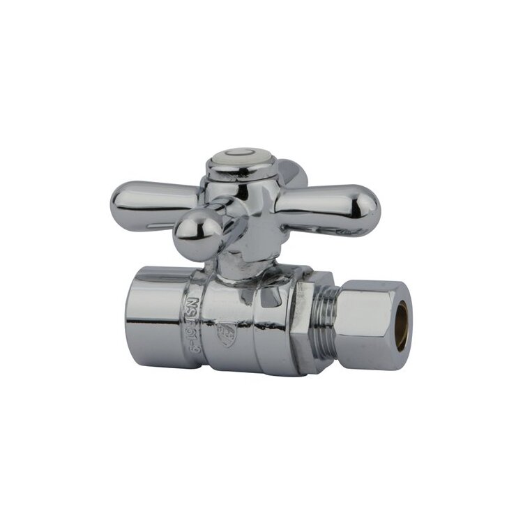 1/2'' Straight Brass Compression Valve for Kitchen and Bathroom Faucets - Kingston Brass image - 1