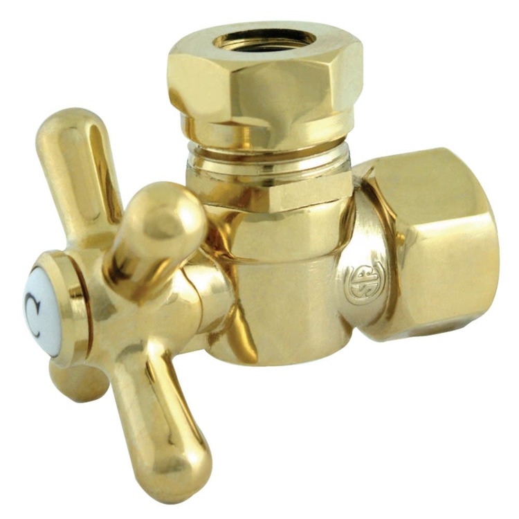 Kingston Brass Vintage Angle Stop with 1/2" IPS x 1/2" or 7/16" Slip Joint image - 1
