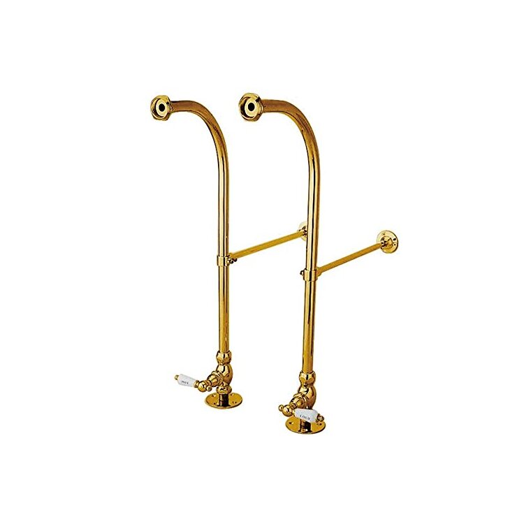 Vintage Freestanding Water Supply Lines with Brass Shut - Off Valves - Kingston Brass image - 1