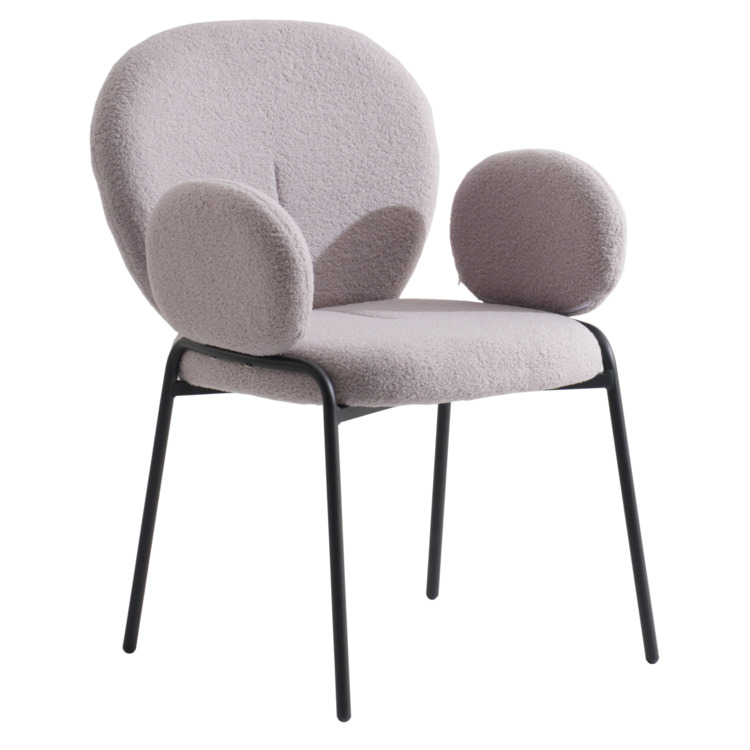 Leisuremod Celestial Series Boucle Dining Arm Chair