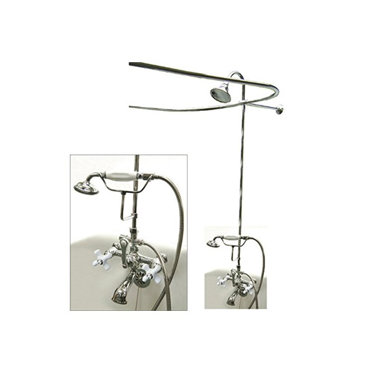 Clawfoot Tub Faucet Package - Polished Chrome Cross Handles - Kingston Brass image - 1