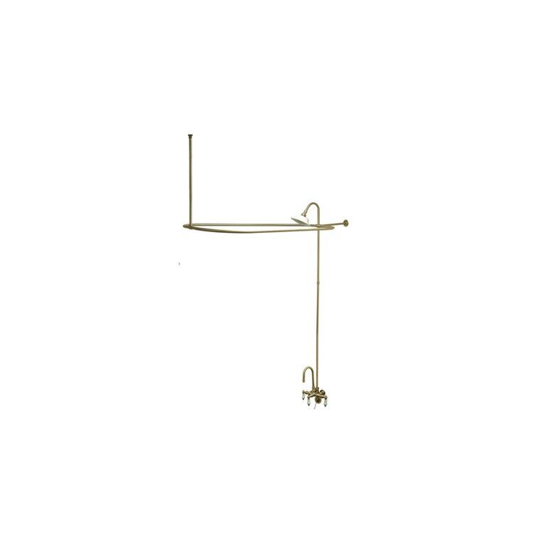 Kingston Brass Vintage Wall Mount Gooseneck Clawfoot Tub Faucet Package, Satin Nickel image - 1