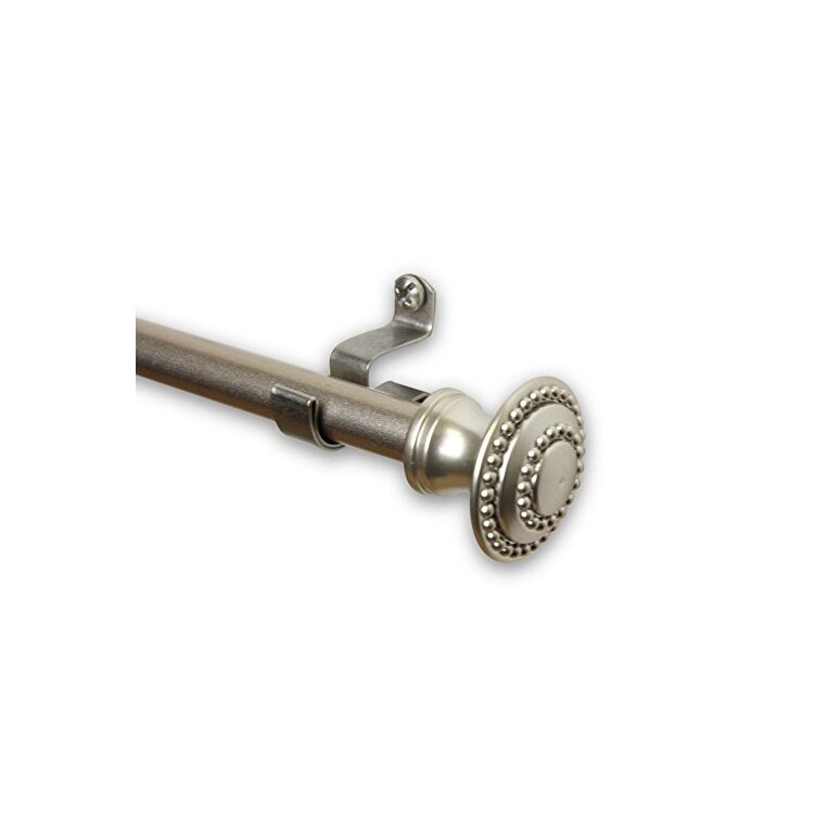 Satin Nickel Cafe Rod Amulet 7/16 for Bathroom Shelves 28 - 48 inches - Rod Desyne image - 1
