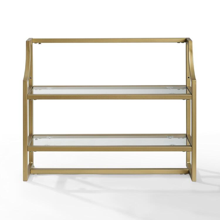 Modern Wall Shelf - Gold Display Shelf, Tiered Shelving, Art Deco Design, Bathroom & Hallway Storage image - 1