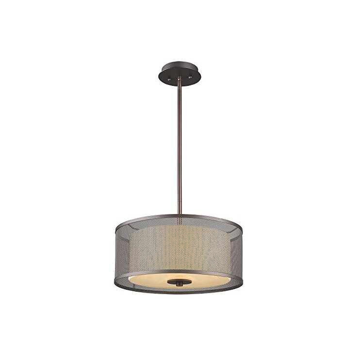 Rubbed Bronze 3 Light Transitional Ceiling Pendant Lighting Fixture 15 Wide - Chloe Lighting image - 1