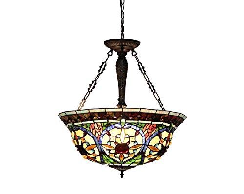 Harlan Tiffany Style 3 Light Victorian Inverted Ceiling Pendant 22