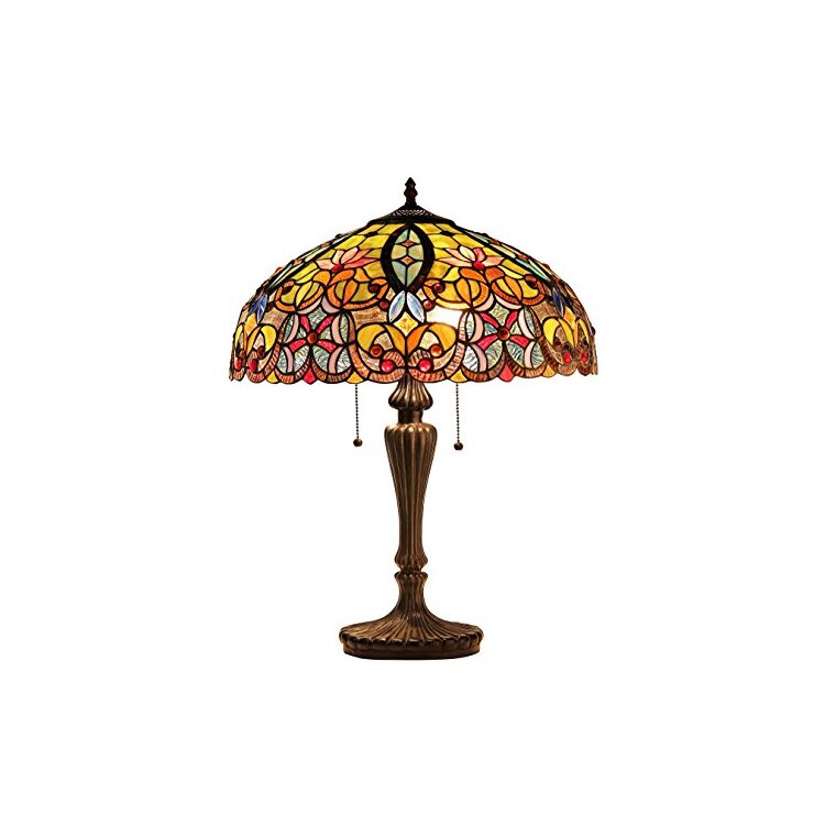 Libby Tiffany-Style 2 Light Victorian Table Lamp 18" Shade image - 1