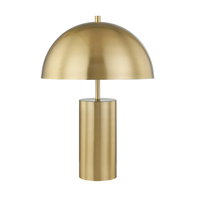 Modern Gold Metal Table Lamp with Mushroom Shade - A&E Bath And Shower image - 1