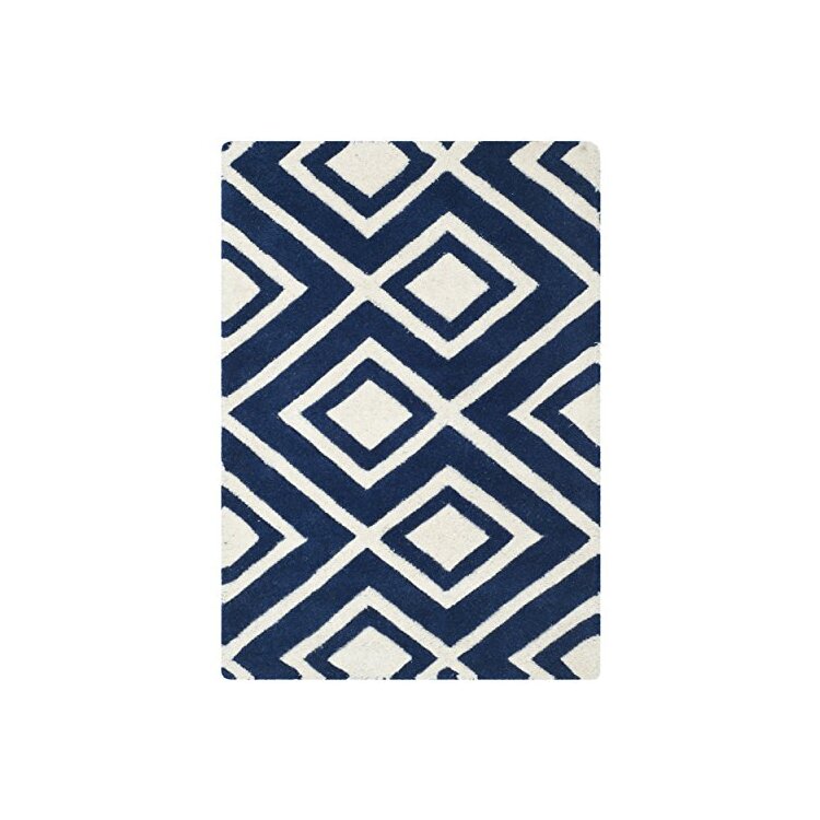 Transitional Rug - Chatham Wool Pile -Dark Blue/Ivory Style-A image - 1