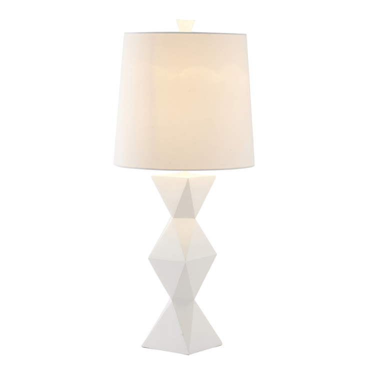 Design Living 1-Light D14" White Polyresin Base Table Lamp with a White Shade image - 1