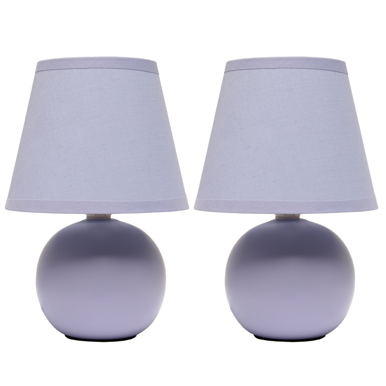 Purple Ceramic Orb Base Desk Lamp Set Two Pack image - 1