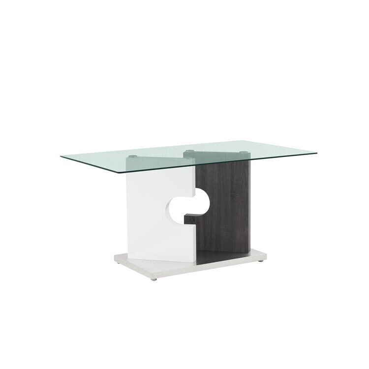 Elegant Driftwood Dining Table with Glass Top - Global Furniture USA image - 1