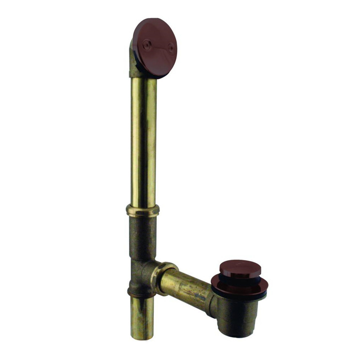 Westbrass Tip Toe Bath Waste - 14 in. Make-Up, 17 Ga. Tubing in Oil Rubbed Bronze image - 1