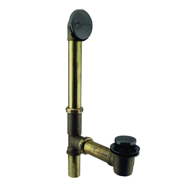 Bath Tub Drain 14 Tip Toe 20 Ga Flat Black Powdercoated Metal Waste Leg - Westbrass image - 1