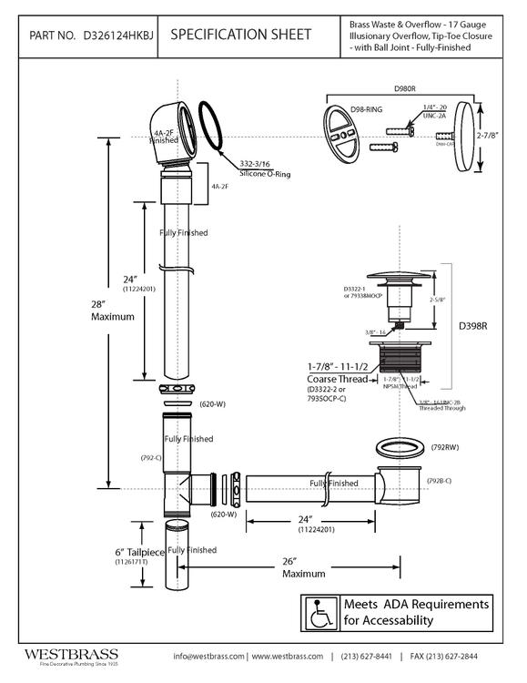 Exposed Installation Ball Joint Overflow Tip - Toe Drain Polished ...
