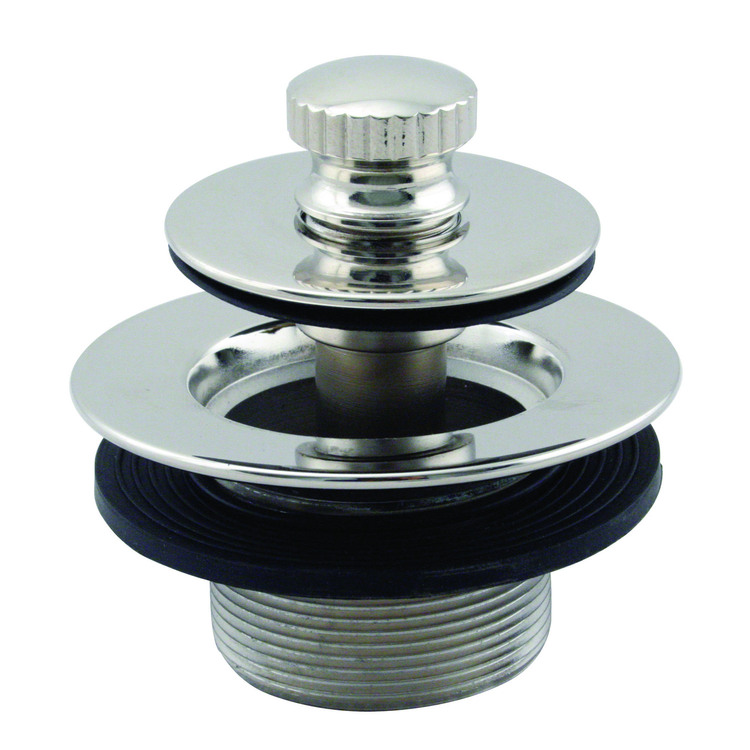 Fine Thread Bath Drain Chrome Finish Metal 1 - 3/8 NPSM Lift & Turn Tub Drain - Westbrass image - 1