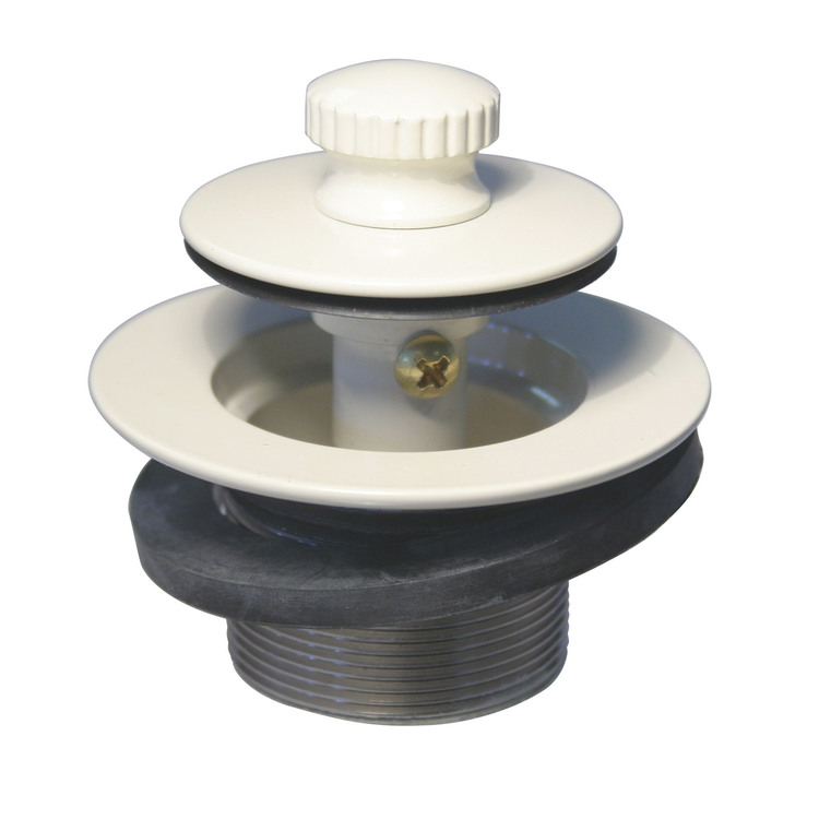 White Fine Thread Bathroom Drain 1 - 3/8in NPSM Lift Turn - Westbrass image - 1