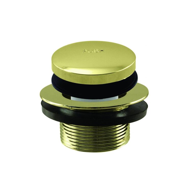 1 - 3/8 Fine Thread Bath Drain Polished Brass Tip Toe Style - Westbrass image - 1