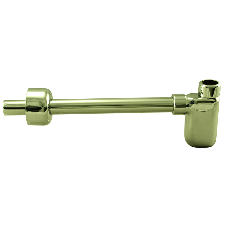 1 - 1/4 in. Flat Euro Trap with High Box Flange in Polished Brass Finish - Westbrass image - 1